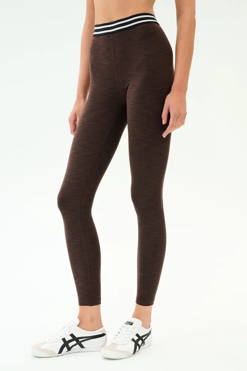 Bailey High Waist Active Rib 7/8 - Heather Dark Chocolate