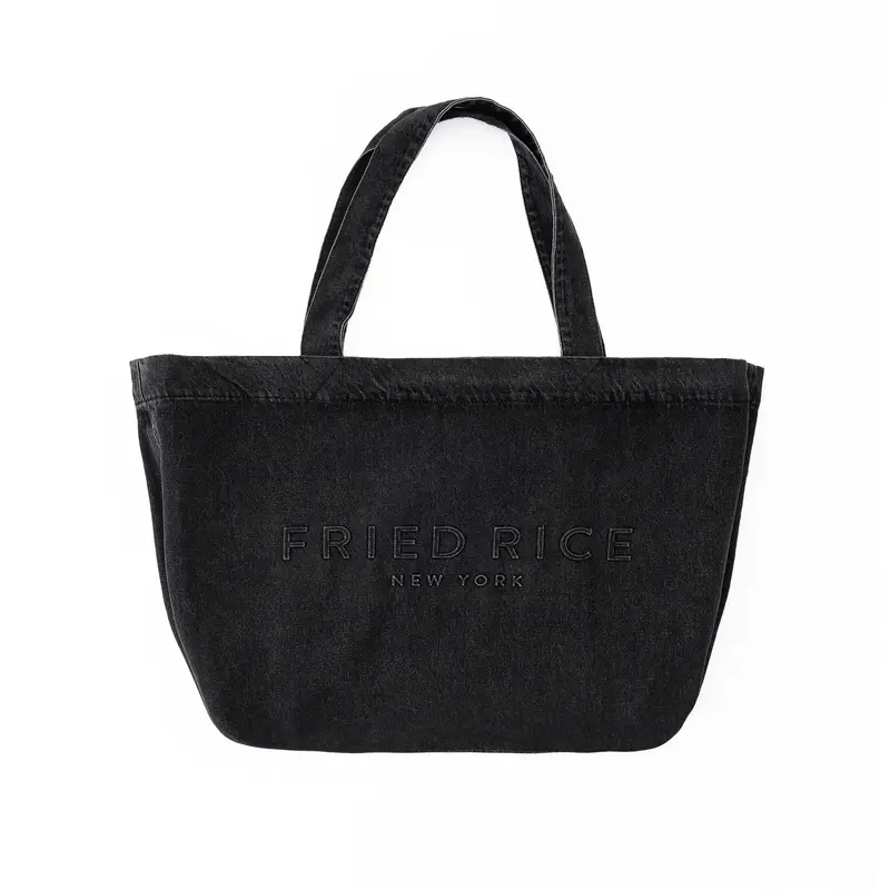 FRIED RICE Oversized Pocket Tote Bag - Black