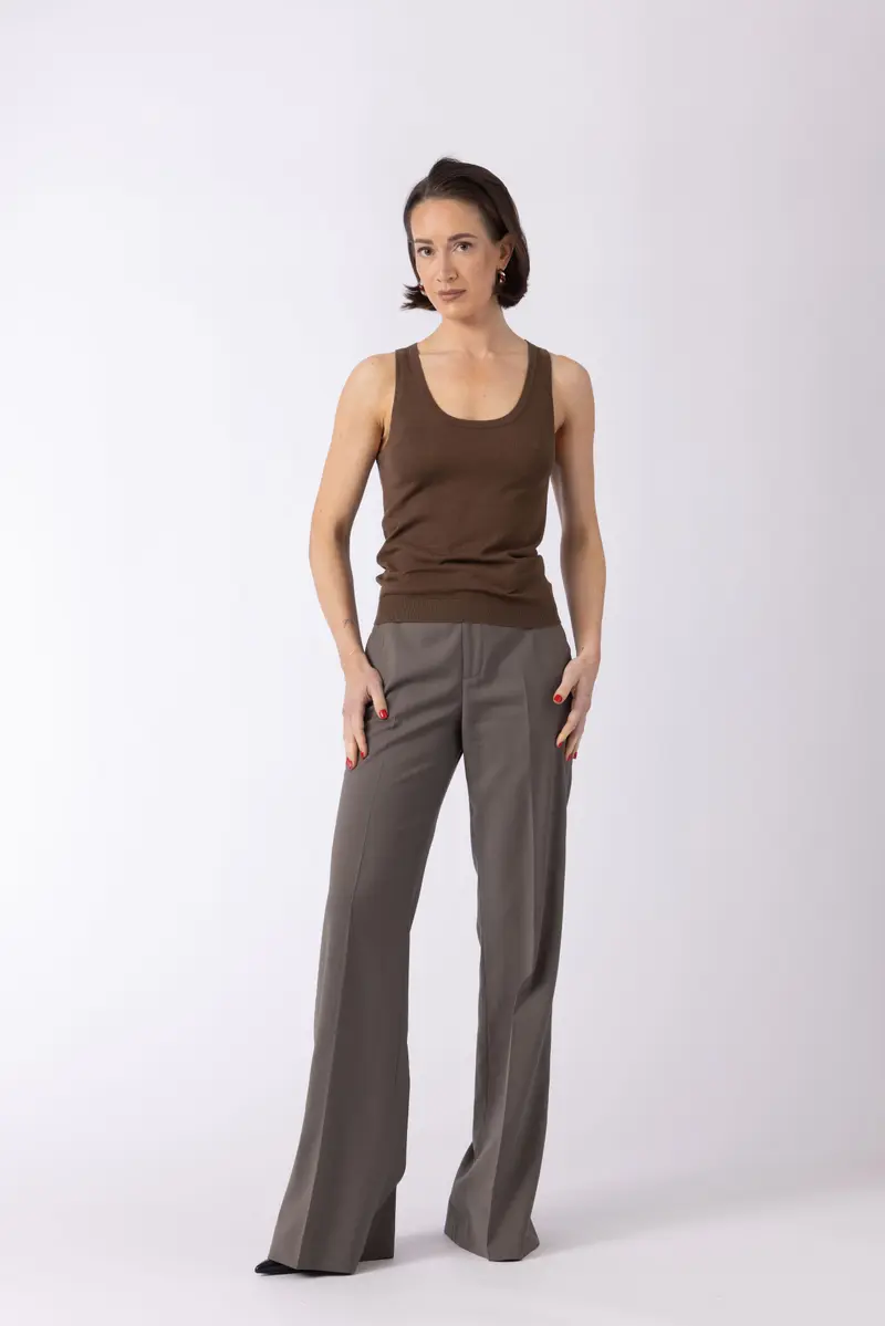 Bordeaux Trousers - Bootcut trousers in brown