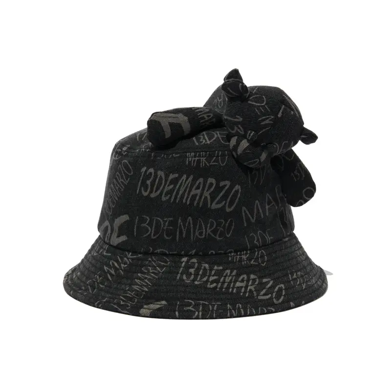 Graffiti Logo Denim Bucket Hat