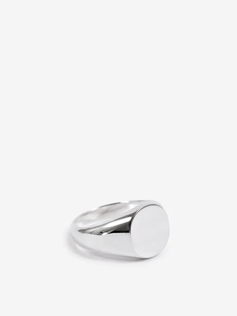Goodhood Worldwide Sterling Silver Round Signet Ring