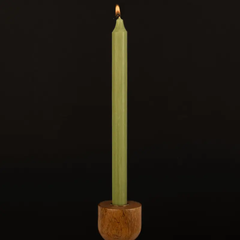 Olive Green Danish Kiri Taper Candle (12")