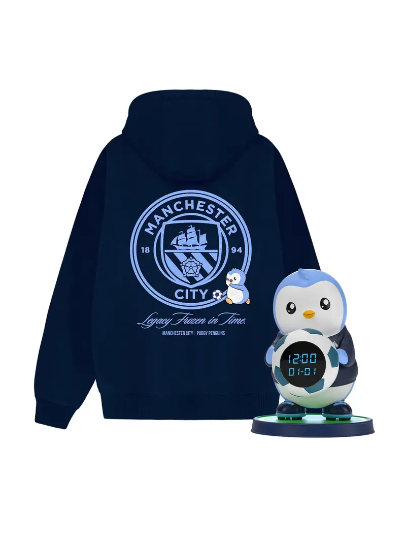 Pudgy Penguins and Manchester City Collectible Clock & Hoodi