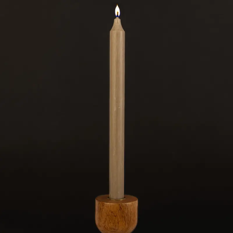 Dark Khaki Danish Kiri Taper Candle (12")