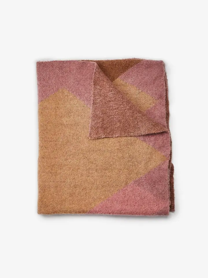 Geometric Mohair Throw | Pink