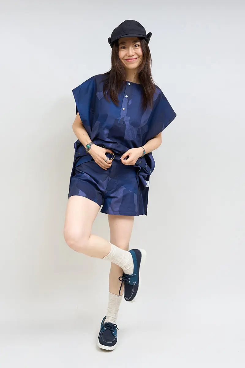 Camo Pullover short blue