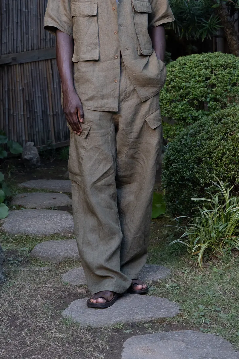 ROYAL NAVY CARGO PANT - LINEN HERRINGBONE TWILL