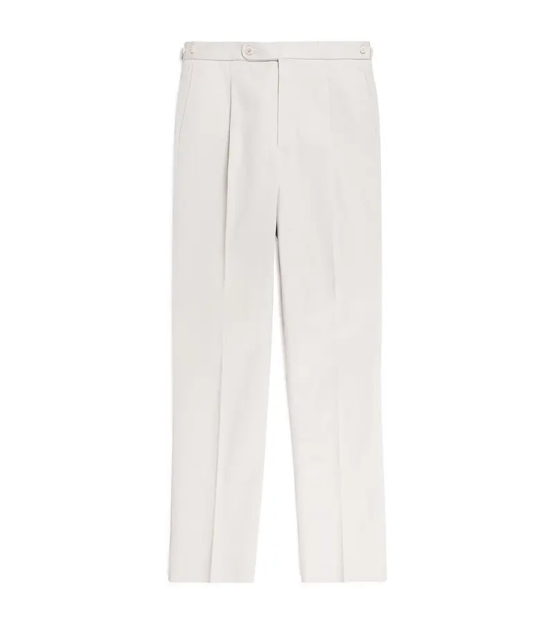 Echizenya for Trunk Heavy West Point Cotton Twill Chino Trousers: Stone