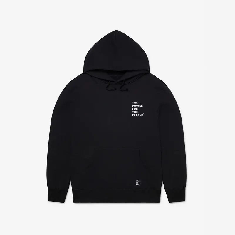STONE BLACK / WHITE HOODED SWEAT