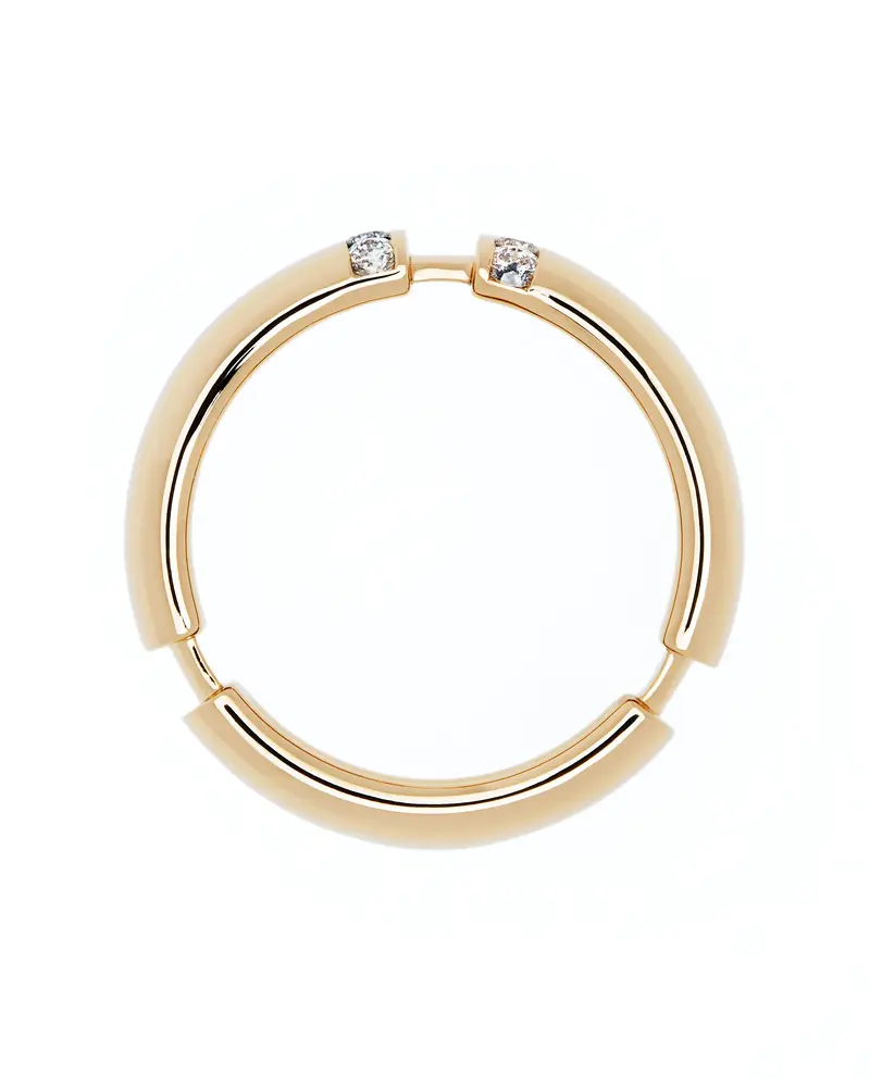 Floating Link Ring With Diamonds Big